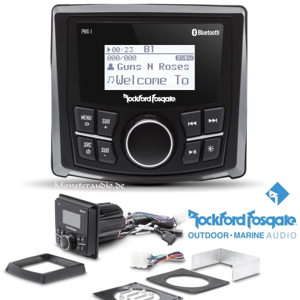 Rockford Fosgate PMX-1 digitaler Marine Media-Receiver Bluetooth Display 4-Kanal